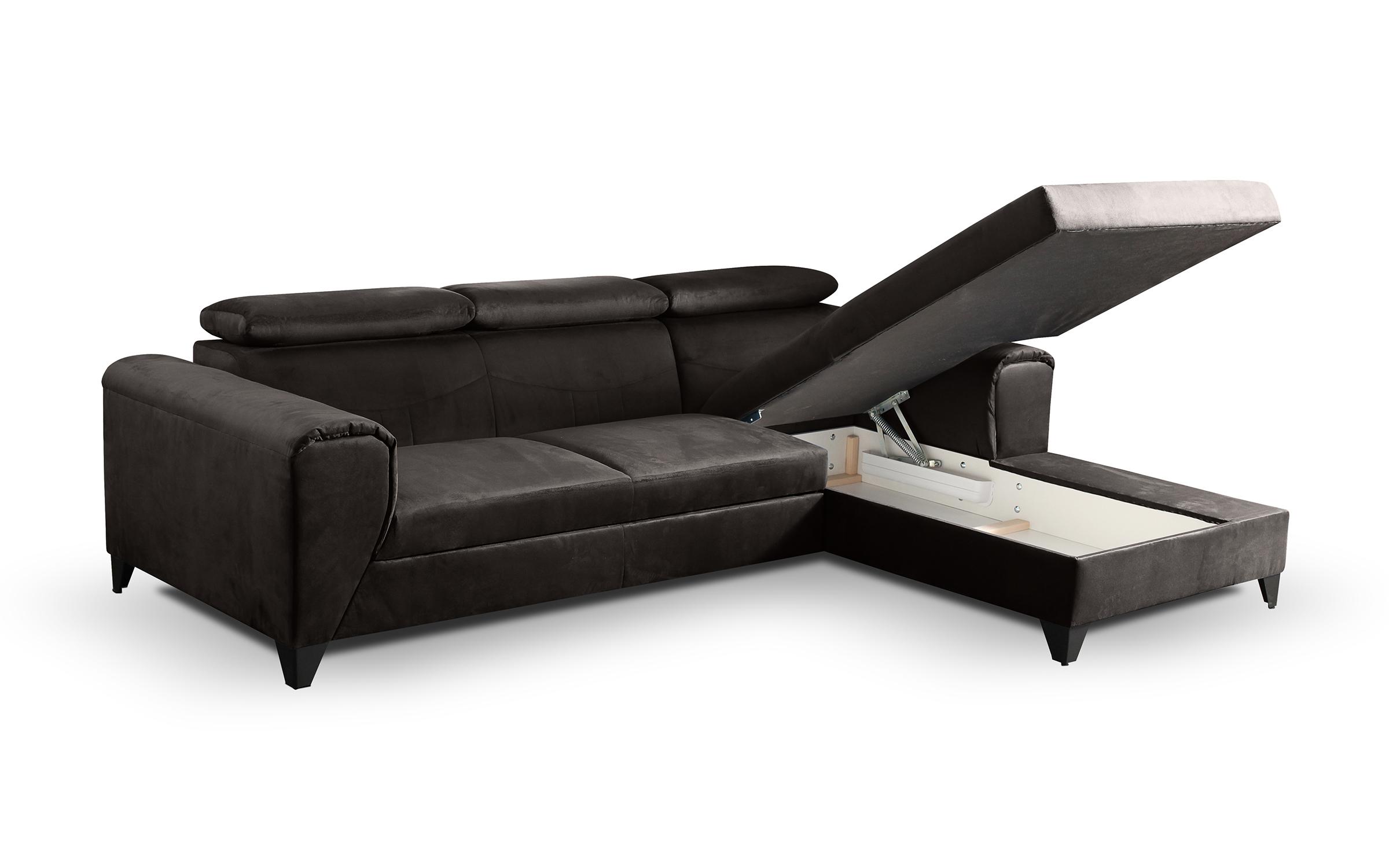 Γωνιακός καναπές Metron, σκούρο καφέ  2